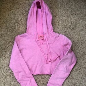 Juicy Pink Hooded Crop Sweatshirt SZ P